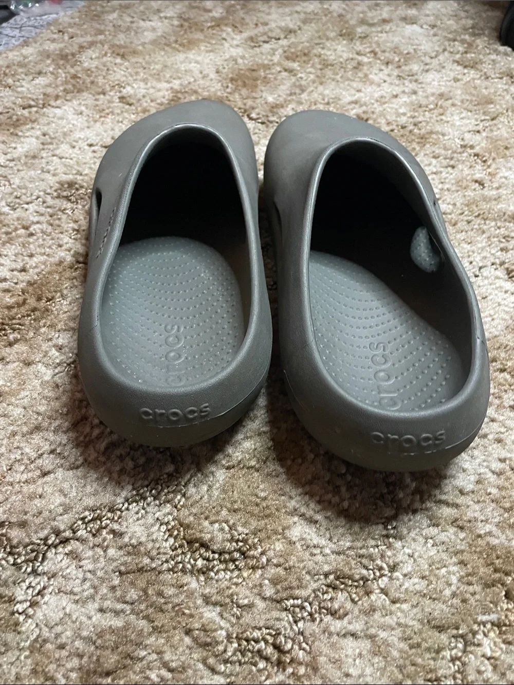 Crocs Men's Espresso Slide Sandals US 13 Rubber Upper Slip On‎ Solid Logo